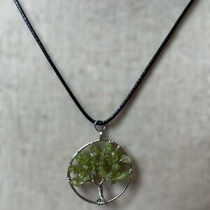 Tree of Life Green Gem Pendant Necklace